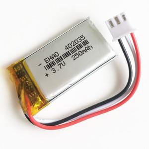 리튬 폴리머 LiPo 충전식 배터리 402035 JST XHR 2.54mm 3 핀 커넥터 GPS Mp3 블루투스 스마트 워치 3.7V 2
