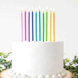 40개 생일 양초 길고 얇은 생일 케이크 양초 세트 컵케이크/케이크 장 다수 선택