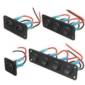 범용 토글 스위치 패널  USB 카 보트 해양 RV 트럭  블루 LED 링 액세서리  로커 12V 1-4 갱