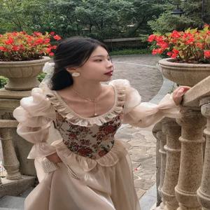 중세드레스 복고풍 풍성한 복장 개화기 고전 경성의복