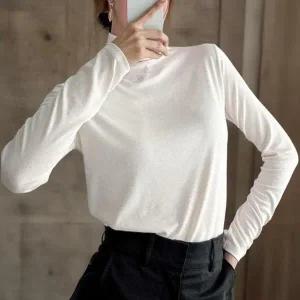 |KST99F1|여자 가을컬러 레이어드 이너티 목폴라 무지 티셔츠