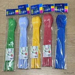티스푼 수저 칼라롱숟가락 롱숟가락 칼라롱스푼