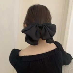 실크 대왕 리본 헤어 머리핀 집게핀 심플 집게삔 반묶음 반묶음집게핀 자개핀 자개집게핀