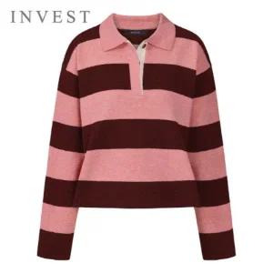 [인베스트] 내추럴 카라 줄무늬 니트_IN5W1KT2061