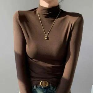 ONM 데일리 슬림핏 목폴라 티셔츠 골지 터틀넥 긴팔