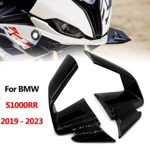 오토바이 탄소 S1000RR 페어링 공기역학적 윙렛 고정 2019 섬유 날개 앞유리 전면 ABS 호환 BMW