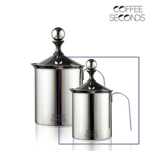 커피세컨즈 더블망 스텐 우유거품기 400ml 라떼만들기