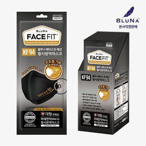 블루나 페이스핏 패션 KF94 마스크 대형 블랙 30매 끈조절
