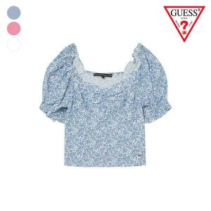 [게스][게스본사] 백 스모킹 반팔 퍼프소매 블라우스 YN2W4265