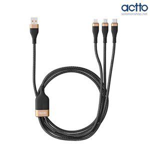 [솔로몬샵]엑토 올인원케이블 USB-44 5핀,8핀,C타입 3in1의 USB전원 케이블/데이터전송과 충전/최대100W