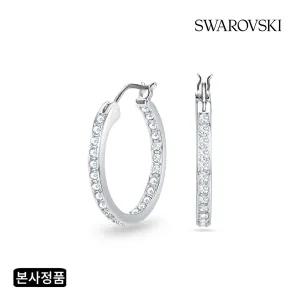 [스와로브스키/본사정품] Sommeret 로듐 후프 귀걸이 5616262