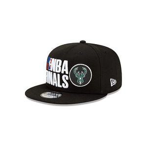 [관부가세포함] 밀워키 벅스 남성 뉴에라 9FIFTY 2021 NBA 결승전 스냅백 모자 캡 - 블랙 12883067