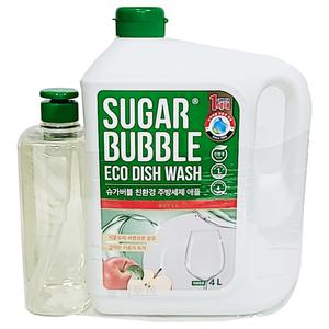 슈가버블 주방세제 4L + 940ml 친환경 애플향 퐁퐁 코스트코