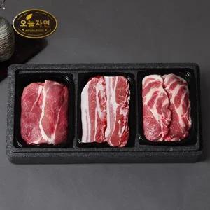 [롯데백화점]인정식탁 오늘자연 한돈 오겹살 실속 구이세트 1.5kg (오겹살,목살,앞다리살)
