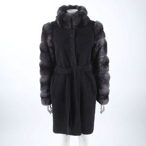 [구구스]중고명품 사바띠에 퍼트리밍 무스탕 코트 55 (NO 7293603)