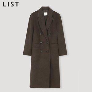[리스트]LIST)] 울 피크트 라펠 롱 핸드메이드 코트 (택가격:508000원)