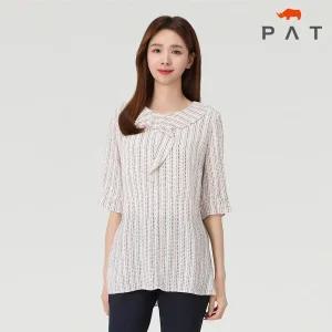 [PAT 여성] 인견 스트라이프 프린트 블라우스_1H42513