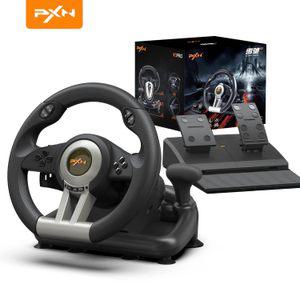PXN 레이싱휠 - 게이밍 핸들 블랙 PC, V3II 180도 드라이빙 휠 볼란테 PC 유니버셜 Usb 카레이싱 페달 PS4,