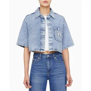 캘빈클라인 진 CALVIN KLEIN JEANS 여성 반팔 데님 셔츠J223959 687849
