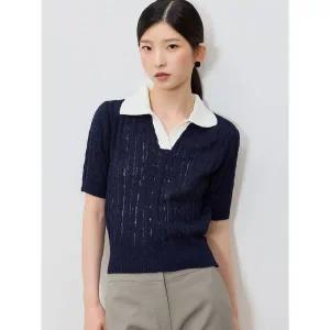 [리스트]스칼렛 썸머 배색 카라 니트 택가격 118000원 _P403045648