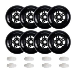 플라이다즐 인라인 스케이트 휠: 실내 실외용 ABEC 9 베어링이 장착된 72mm 76mm 80mm 롤러 하키 블레이드 교체 휠(8팩)(76mm)