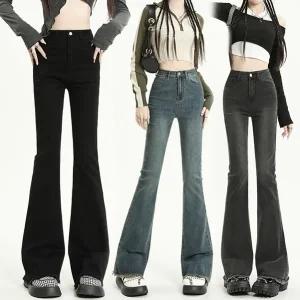 [ 품절임박-30% ] KA-91589 / 3컬러 부츠컷청바지 밑단수술 나팔바지 여자여성