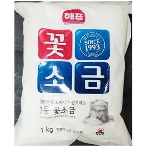 꽃소금(해표 1K)/조미료/소금/굵은/꽃소금/가는/요리용/하얀/요리/김장/조미/고은/가루/양념/고급/가정용