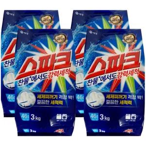 애경 스파크 오리지널 가루 세탁세제 리필 3kg x 4개
