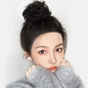 [하프클럽/]여자 곱창머리 밴드 올림머리가발 똥머리 반묶음 내추럴블랙