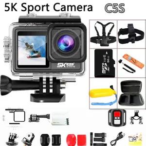 YNFECN C5S 액션 카메라 방수 웹캠 와이파이 고 스포츠 캠 캠코더 프로 5K 4K 60FPS DVR EIS 1080P
