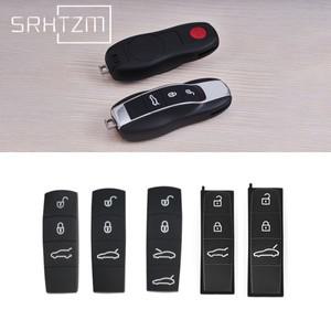 포르쉐 카이엔 971 Panamera 키 쉘 3 버튼 원격 Fob 케이스 고무 패드에 대한 교체 자동차