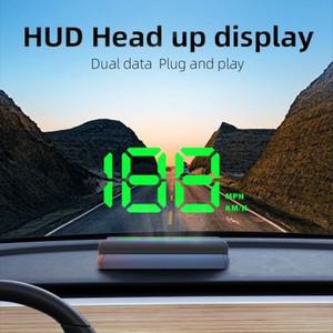 GPS HUD 속도계 KMH MPH 미터 큰 글꼴 전자 화이트 녹색 표시등 자동차 헤드 업 디스플레이 USB 플러그