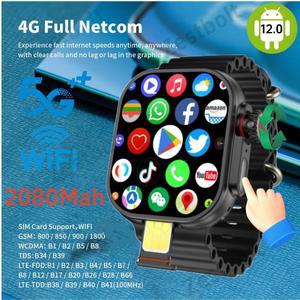 ZestBolt CD12 스마트워치 안드로이드 12.0 4G 5G LTE 유심 카드 회전 카메라 2.26인치 490*580 HD 아몰레