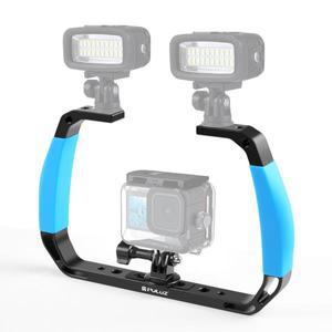 PULUZ 수중 액션 카메라 다이빙 리그 듀얼 실리콘 핸들 GOPRO호환/DJI호환 OSMO/Insta360 및 기타용 알루미