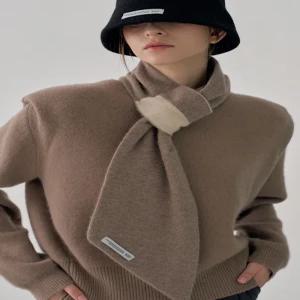 [루메르마쏘]Cashmere Layered Ring Oblique Muffler_Brown