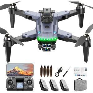 4K 카메라 장착 HYTOBP GPS 드론, 249g 5GHz 변속기 3개 배터리 S166 90 조절 가능 렌즈, 자동 리턴, 팔로우 미, 성인 및 초보자용 브러시리스 모터 드론(블랙