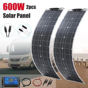 태양광전지 600W  태양 전지 패널 18V 단결정 옥상 캠핑 RV 자동차 보트 텐트에 대 야외 충전기