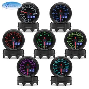 52mm 7 색 백라이트 부스트 Psi/수온/볼트/진공/타코미터 RPM/오일 온도/오일 압력 자동차 게이지 자동 미터