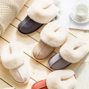 더구두 스웨이드 퍼안감 털슬리퍼(1cm)-1690