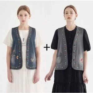 [NS홈쇼핑]라라쎄 자수데님베스트 2종[35486424]