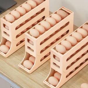 다용도 자동 롤링 에그 냉장고 달걀보관함 트레이 계란 케이스 거치대 정리용품