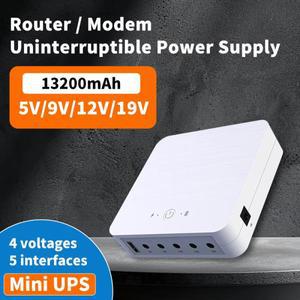 미니 Ups 무정전 전원 공급 장치, 휴대용 백업 보조배터리, 와이파이 라우터 모뎀 DC 5V, 13200mAh