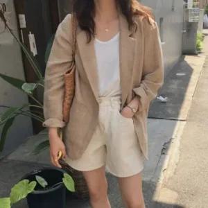 린넨자켓 롤업 시즌 캐주얼마이 마가을철 블레이져 (WFK20XC)
