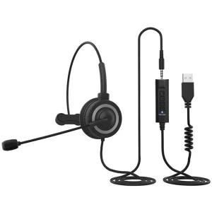 1.5M헤드셋 신사용 오피스 USB 전화상담헤드폰블루투스 오버이어 MP3 무선마이크 어린이
