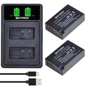 2Pcs 1040mAh LP E17 lp-e17 배터리 + Canon EOS RP Rebel SL2 T6i M3 M6 용 LED USB 듀얼 충전기