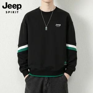 JEEP SPIRIT 남자 데일리 오버핏 빅사이즈 라운드 맨투맨 티셔츠