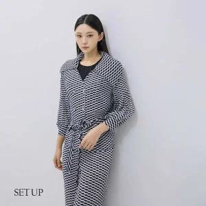 플라라 (88까지)플리츠스텝라인자켓+팬츠+벨트SET