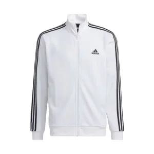 아디다스 3S 레귤러 핏 더블 니트 트랙 탑 화이트 - KR 사이즈 Adidas 3S Regular Fit Double Knit Track T