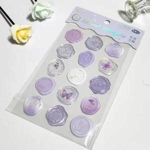 청첩장실링왁스 다꾸용품 퍼플 왁스스티커