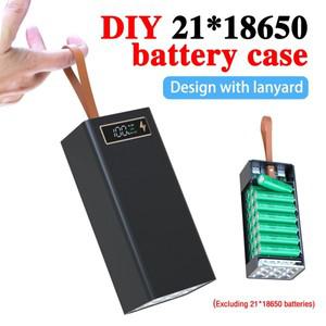 DIY 21 슬롯 18650 배터리 팩 보조 케이스 5V 2A 모바일 전원 공급 장치 x LED 조명 저장소